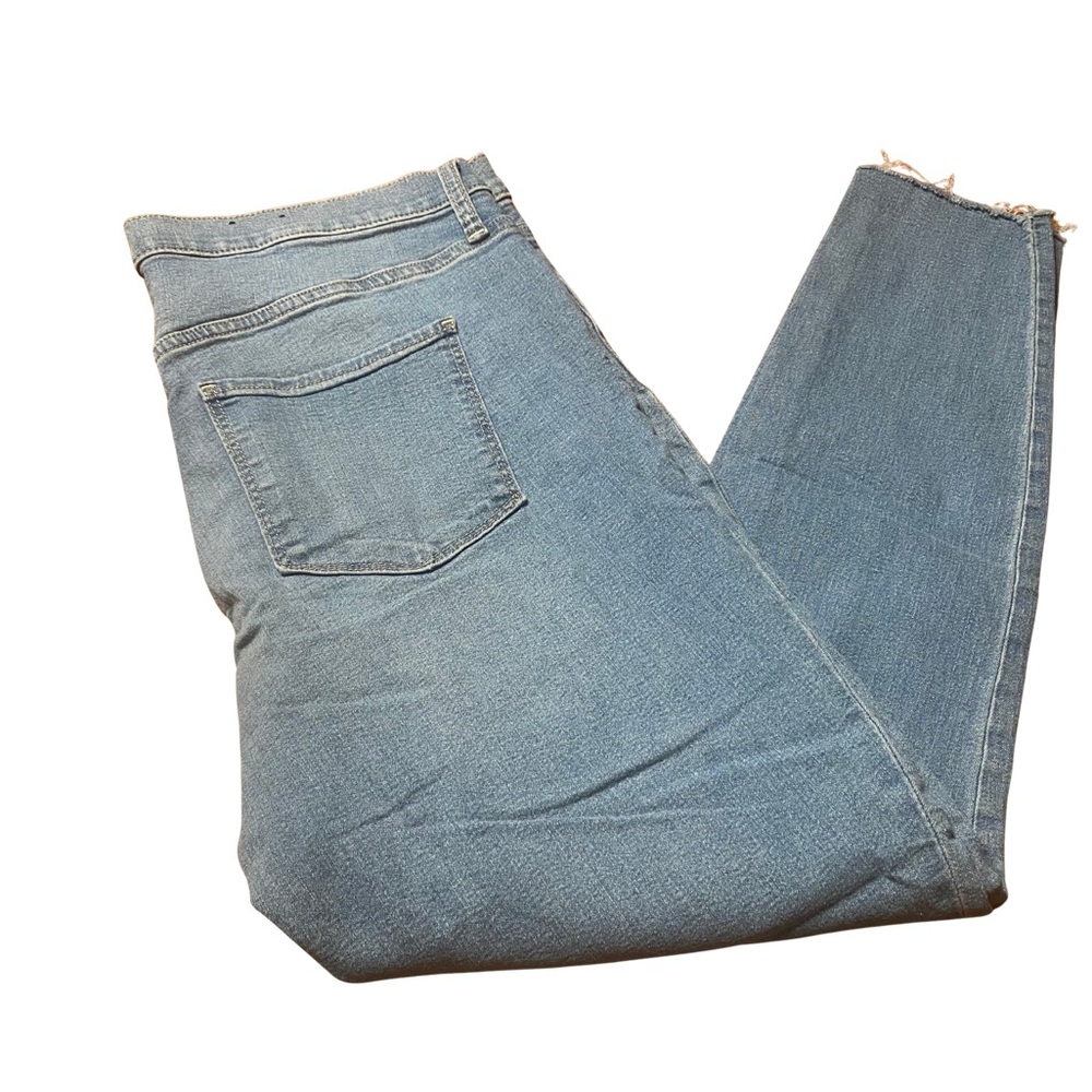 GAP Jegging High Rise Jeans Light Wash Raw Hem Size 32 / 14R
